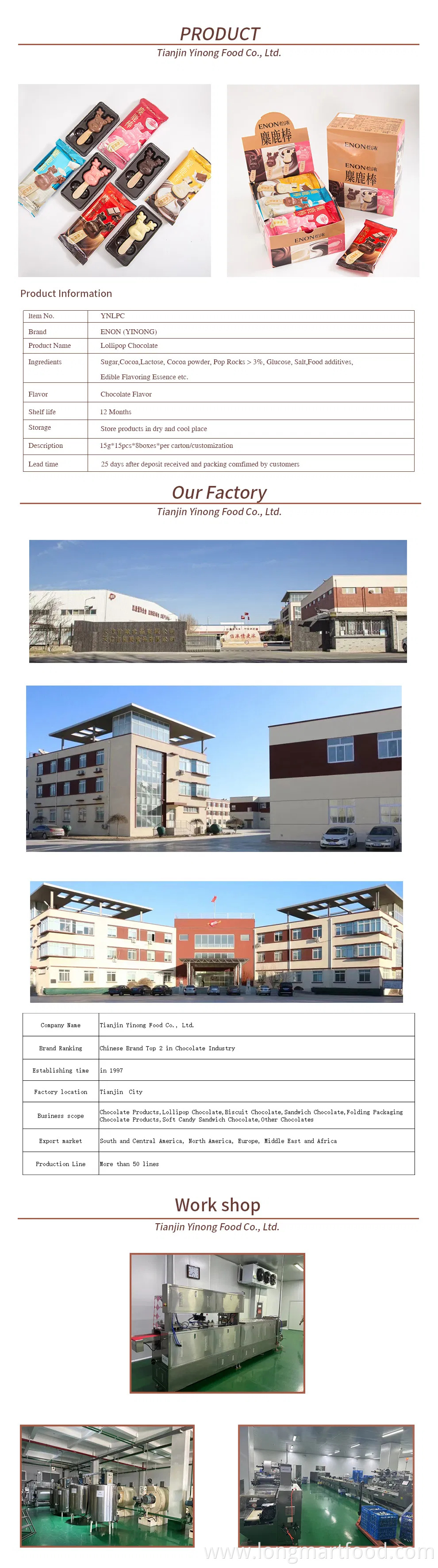 Strawberry Elk Styling Lollipop Chocolate with Popping Candy